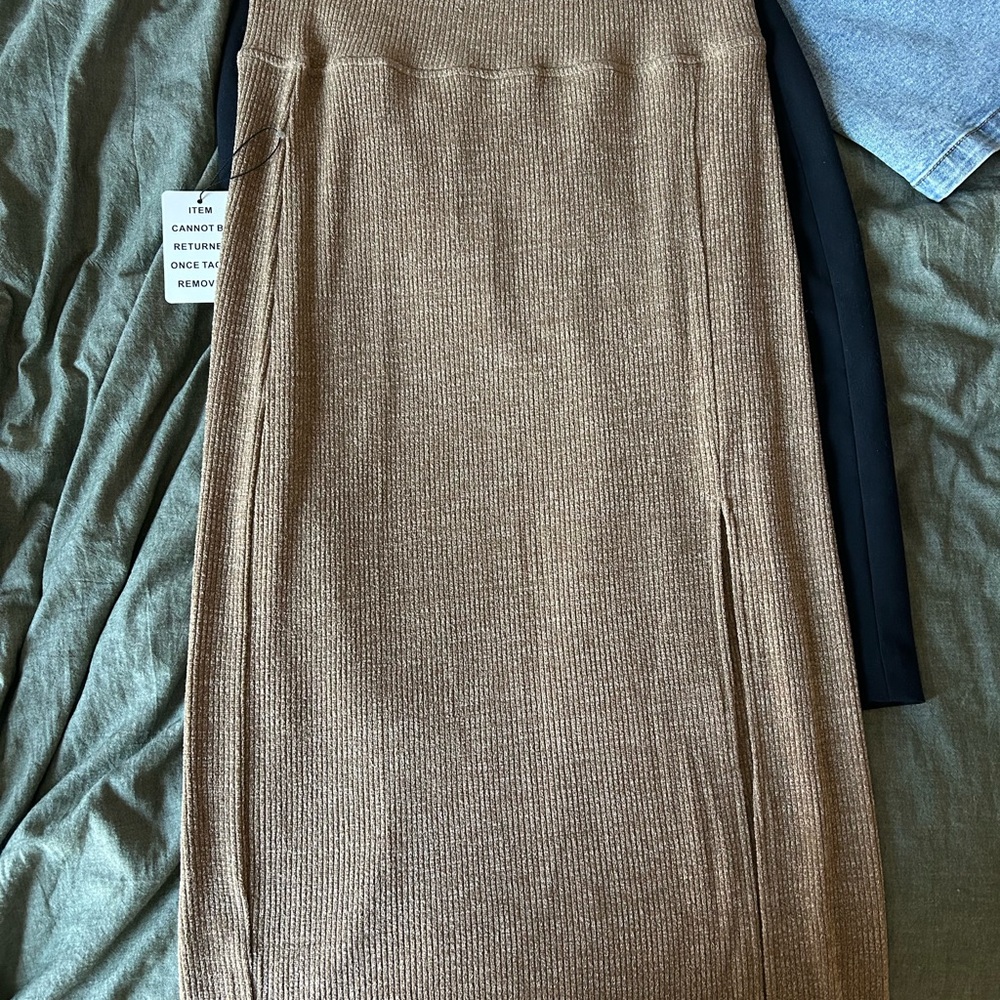 Joyfolie Gray Midi Pencil Skirt Casual